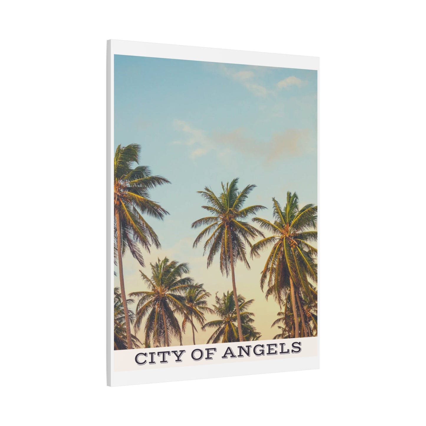 Tropical Palm Tree Canvas Print, City of Angeles Tropical Wall Art, Los Angeles Beach Decor, California Nature Photography, Home Decoration, Gift for Beach Lovers