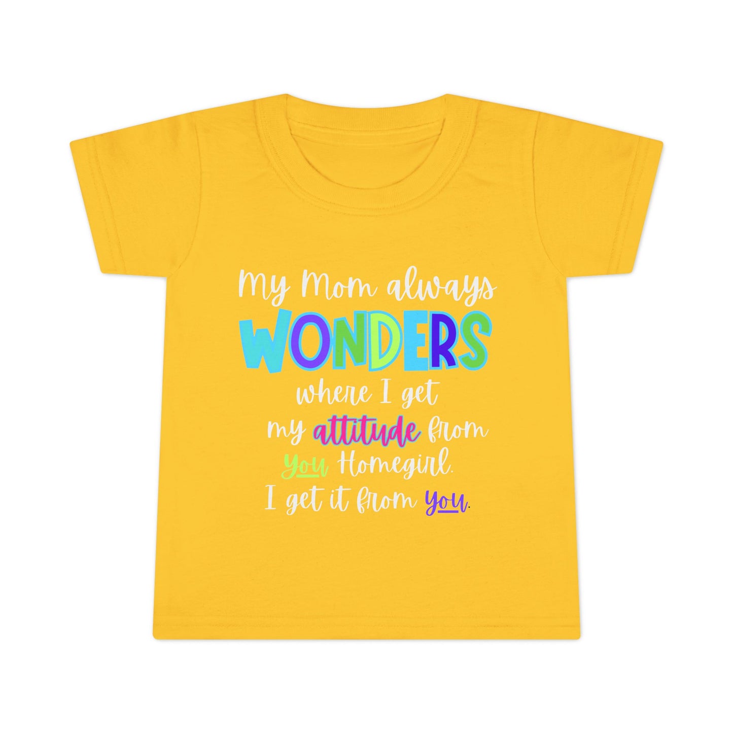 Toddler T-Shirt - My Mom Always Wonders, Cute Kids Tee, Birthday Gift, Baby Shower Gift, Fun Attitude Shirt