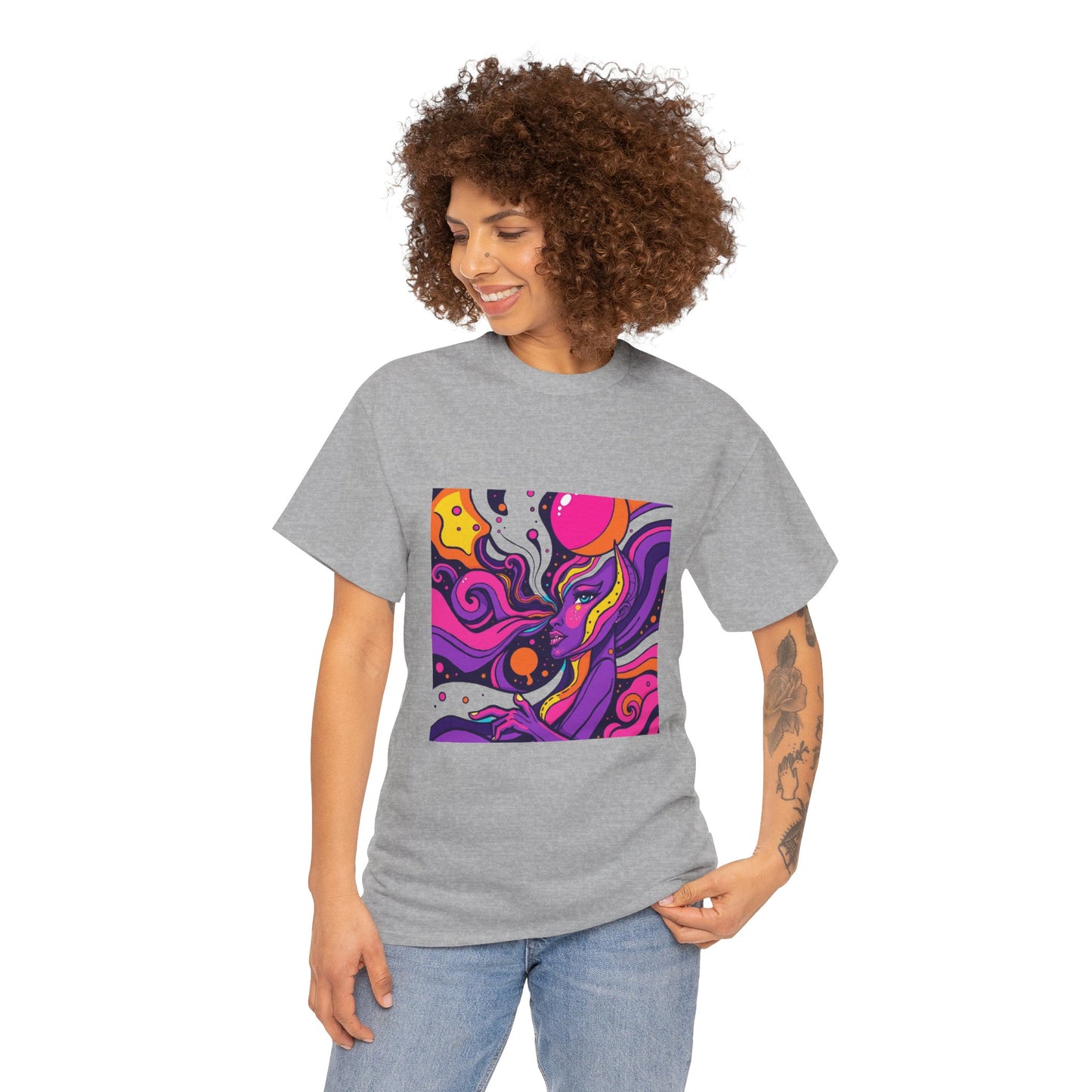 Vibrant Psychedelic Art Tee, Bohemian Graphic T-Shirt, Unisex Cotton Tee, Fashionable Casual Wear, Perfect Gift for Art Lovers