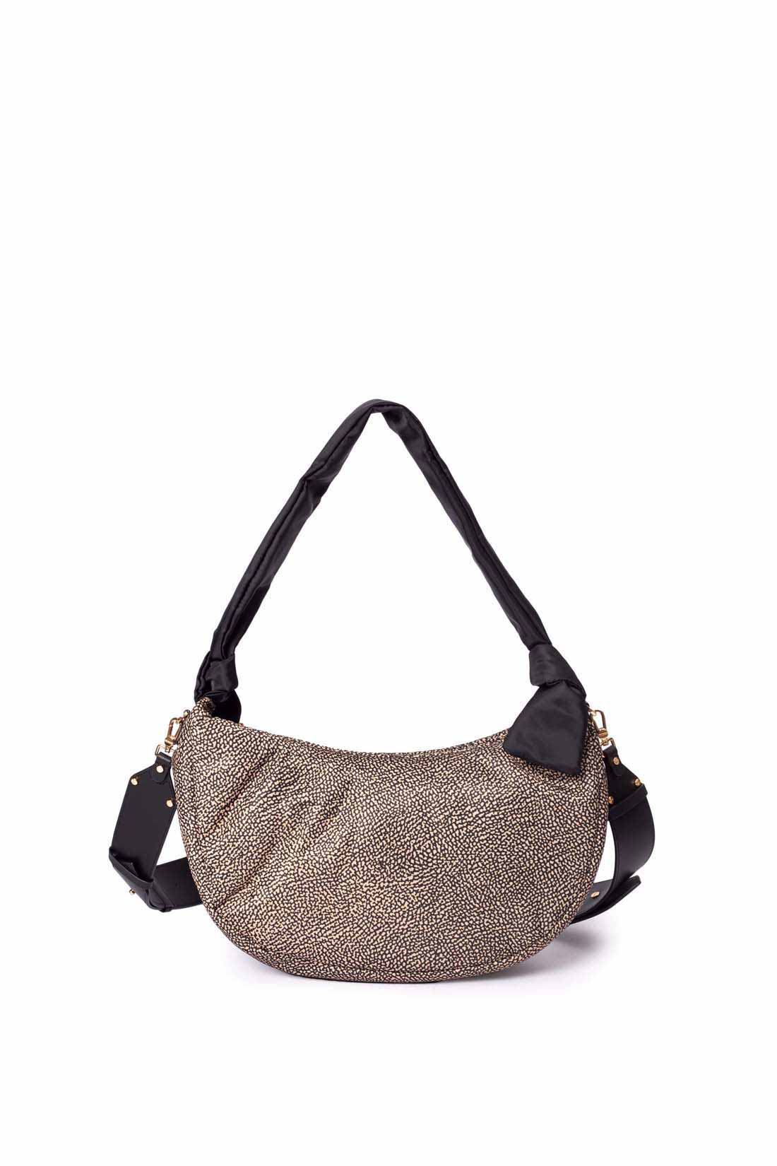 BORBONESE - Women's Hobo bag with double shoulder strap-9