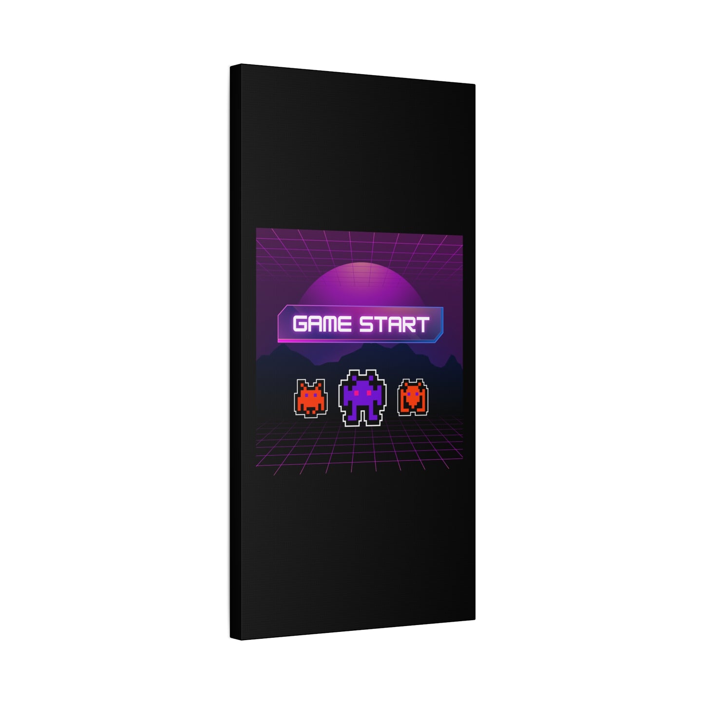 Retro Game Start Canvas Art Print | 80s Gaming Wall Decor, Gamer Gift, Pixel Art, Nostalgic Artwork, Home Decor