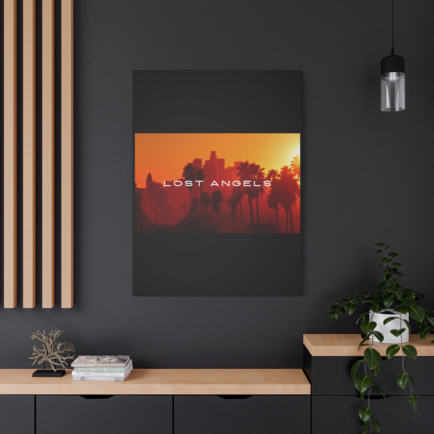 Lost Angels Wall Art Canvas | Sunset Cityscape Print, Home Decor, Gift for Art Lovers, Modern Living Room, California Vibe
