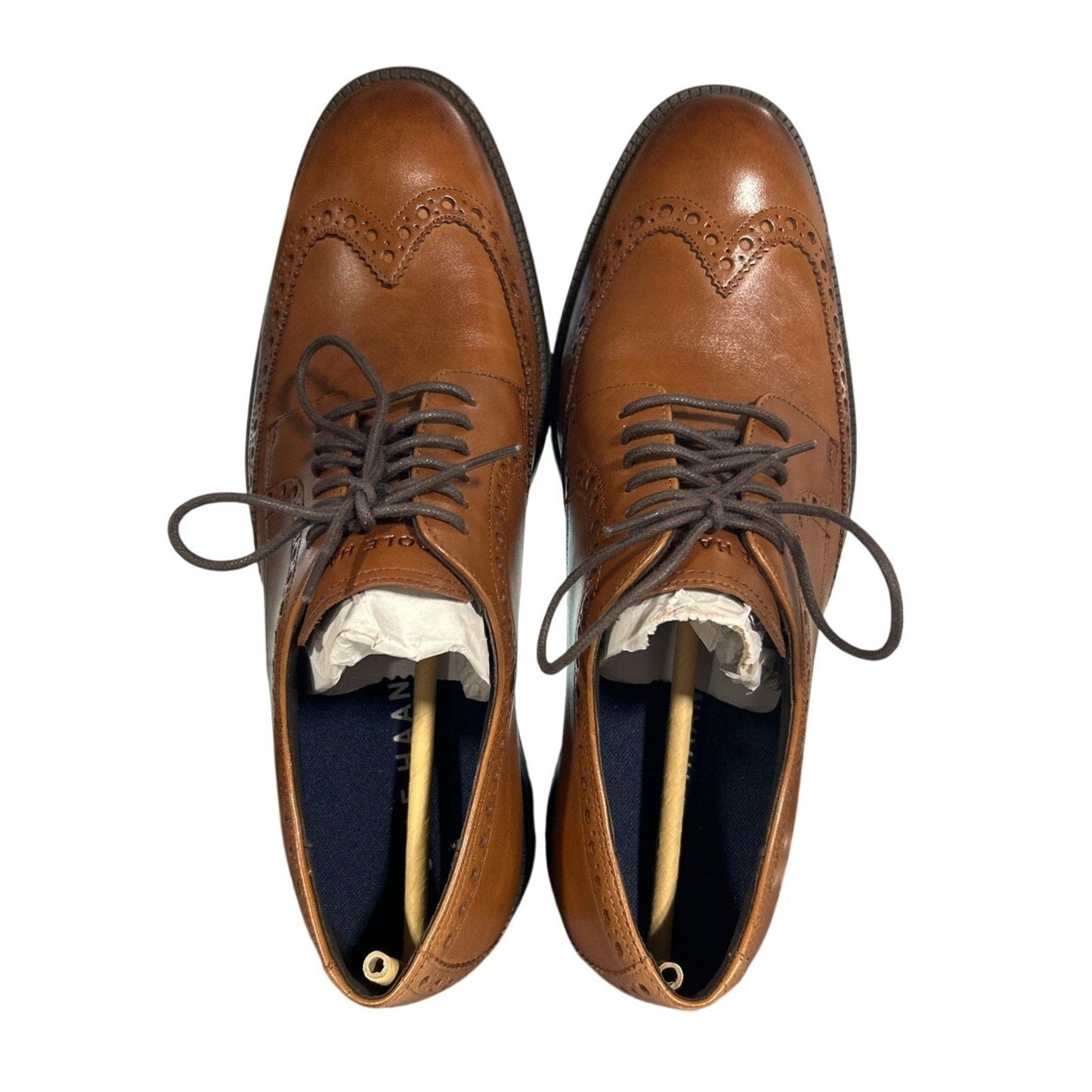 New W Box Cole Haan Mens Size 10 British Tan Leather Wing Oxford Grand 360 Shoes