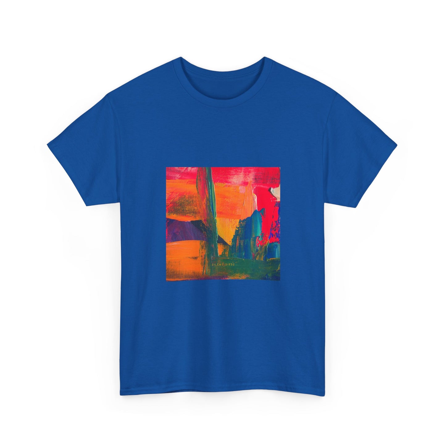 Vibrant Art Bird of Paradise Painting Tee for Creative Souls, Unisex Heavy Cotton T-Shirt, Artistic Gift