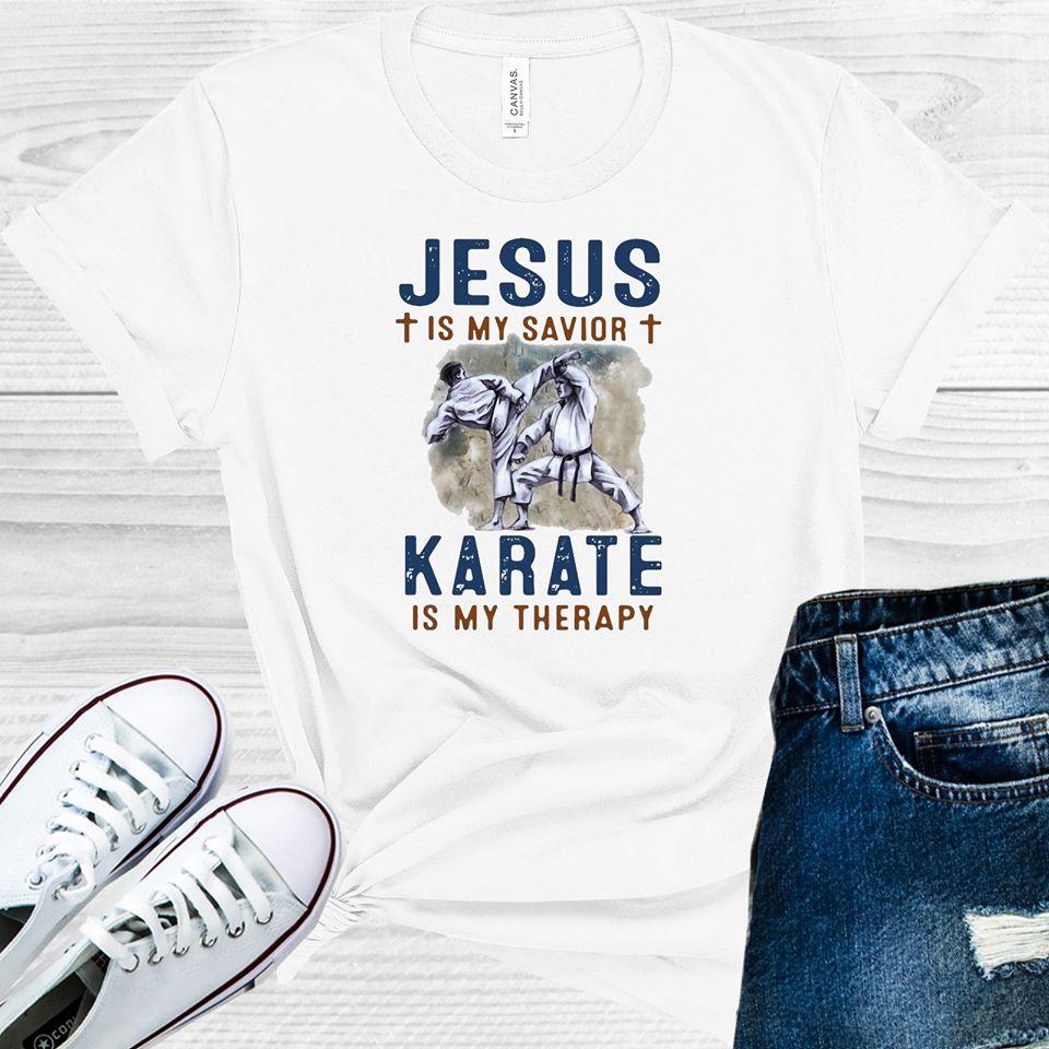 Jesus is My Savior Karate is My Therapy Graphic Tee