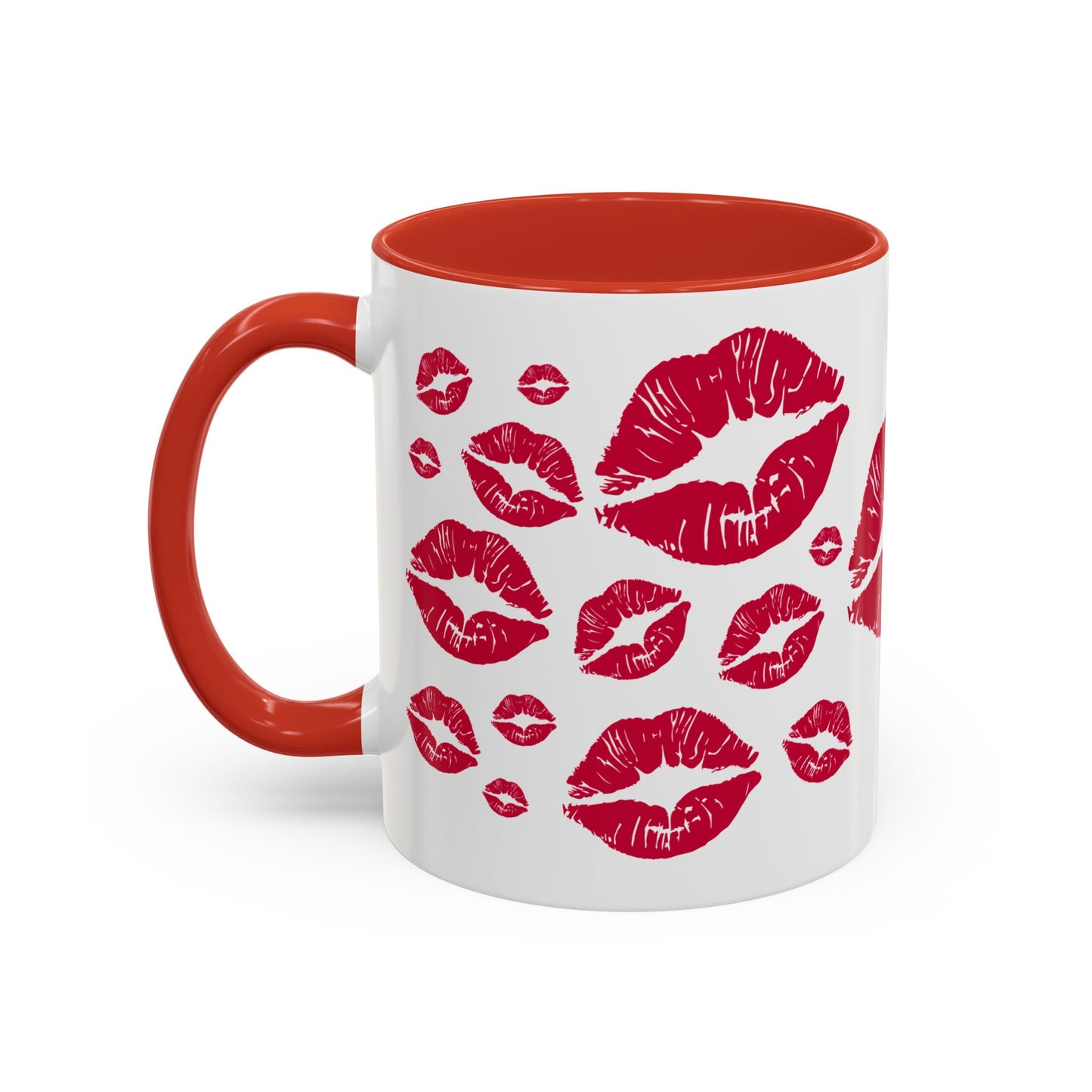 Kiss Mark Accent Coffee Mug - Romantic Gift, Valentine's Day Mug, Cute Coffee Cup, Fun Kitchen Decor, Stylish Drinkware