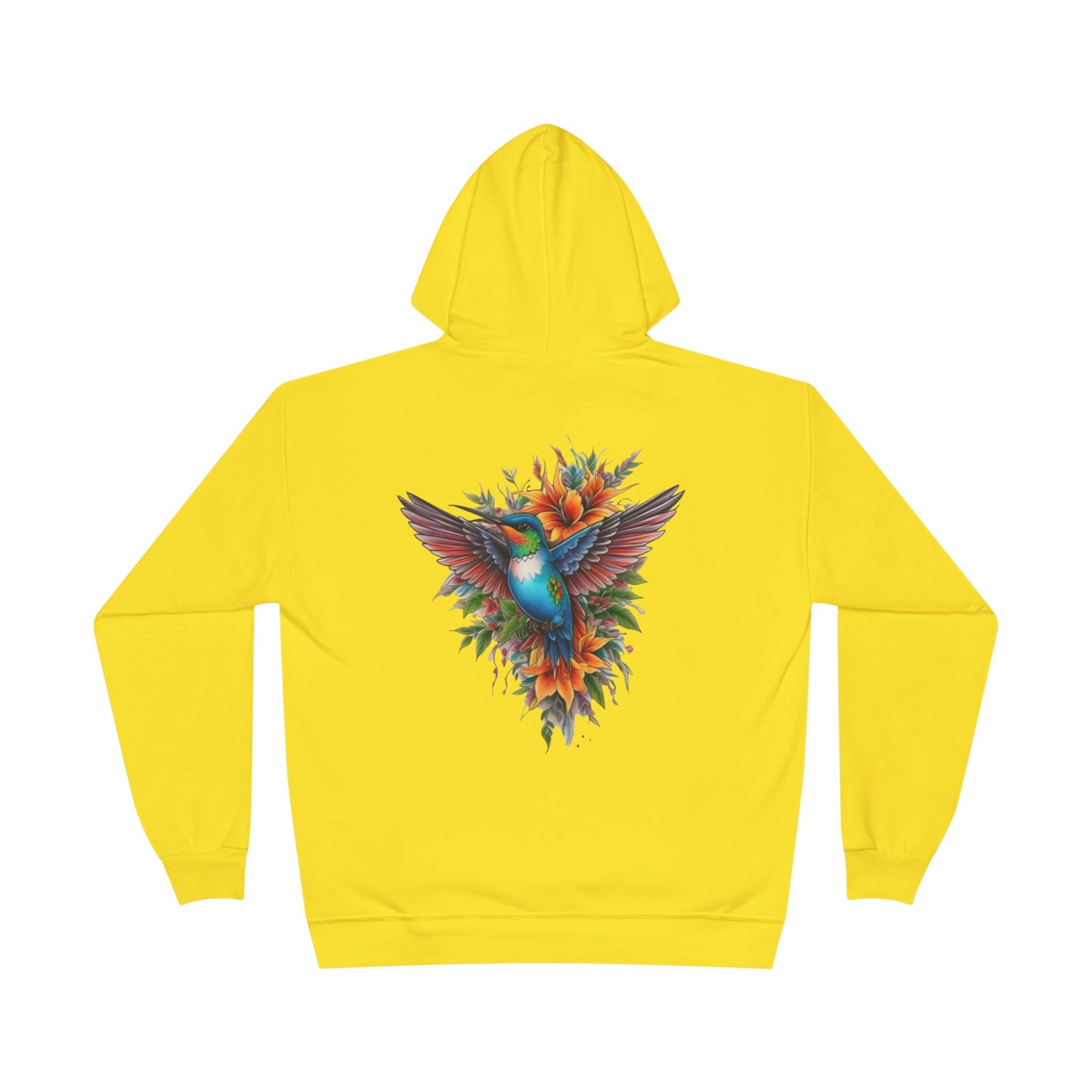 Vibrant Hummingbird Hoodie, Eco-Friendly Pullover, Perfect Gift for Nature Lovers, Spring Fashion, Unique Floral Design