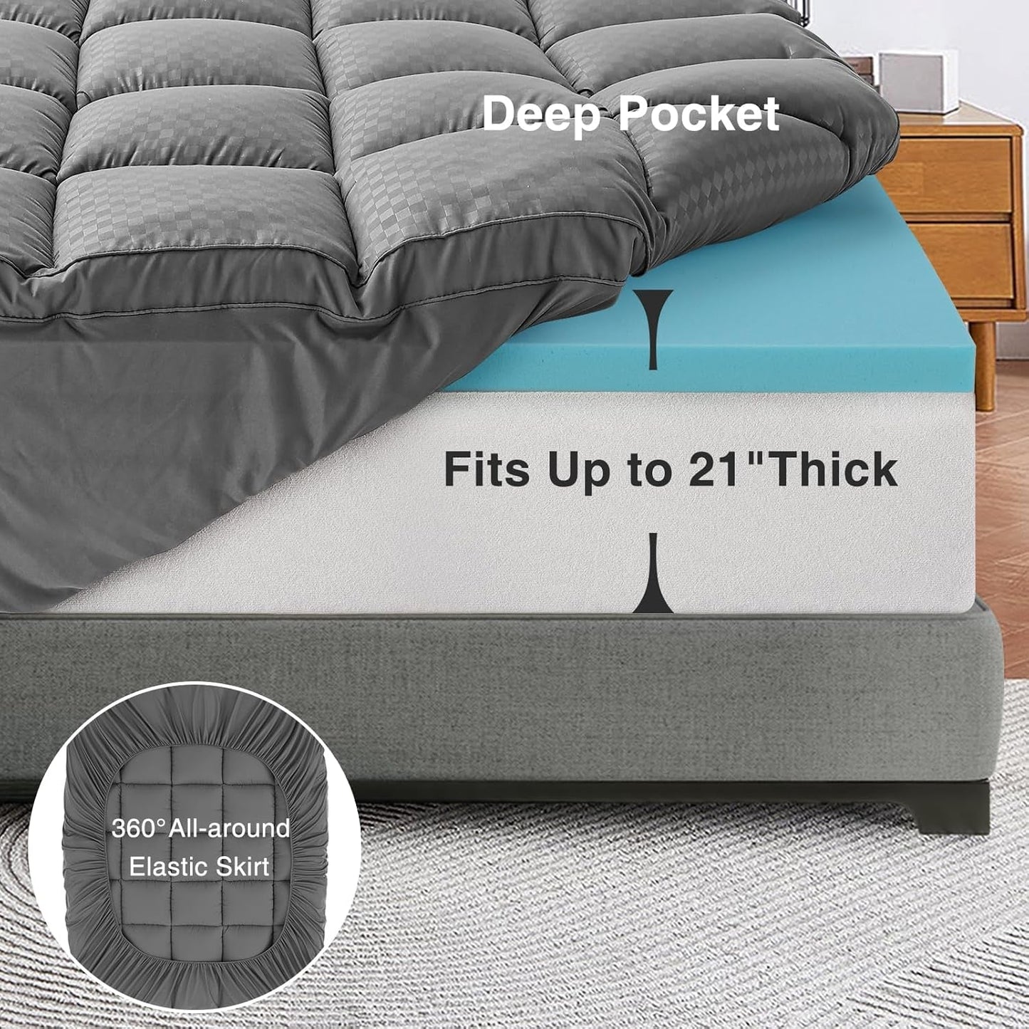 Dual Layer King Size Memory Foam Mattress Topper-4