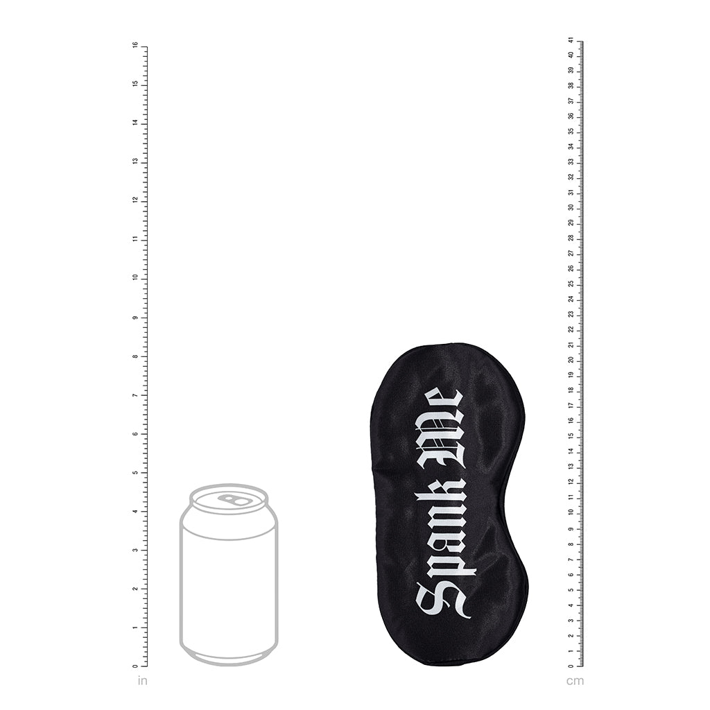 Ouch! Spank Me Printed Mask Satin Black-3