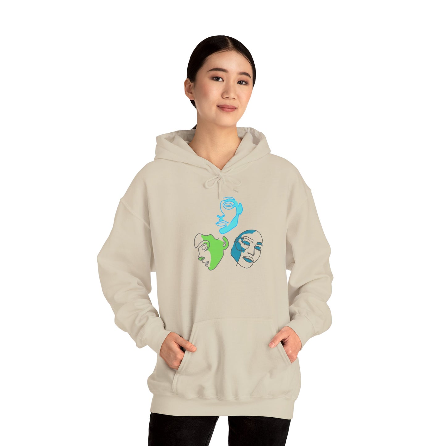 Whimsical Character Hoodie, Cozy Unisex Sweatshirt, Fun Gift for Friends, Casual Wear, Unique Art Design