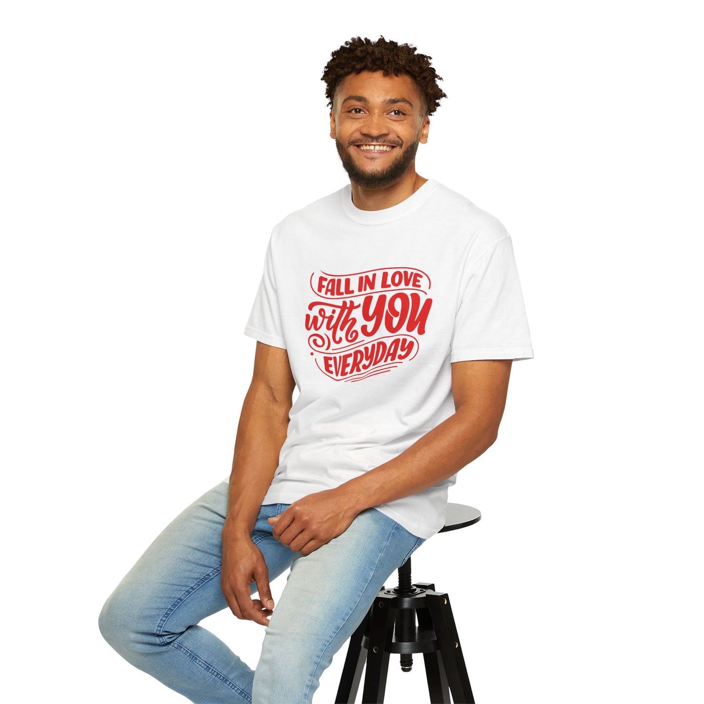 Fall in Love with YOU Quote T-shirt for Couples, Valentine's Day, Gifts for Him/Her, Casual Everyday Wear, Comfortable Unisex Tee