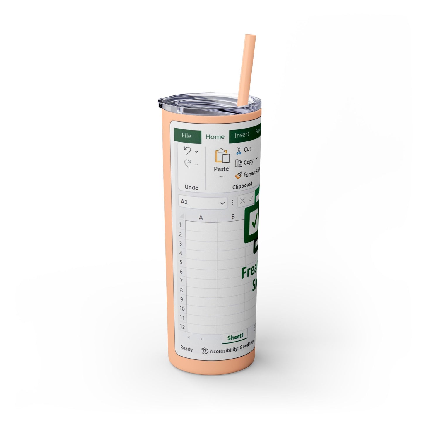 Freak in the Sheets Spreadsheet Themed Tumbler, 20oz Gift for Students, Accountants, Office Humor, Funny Drinkware