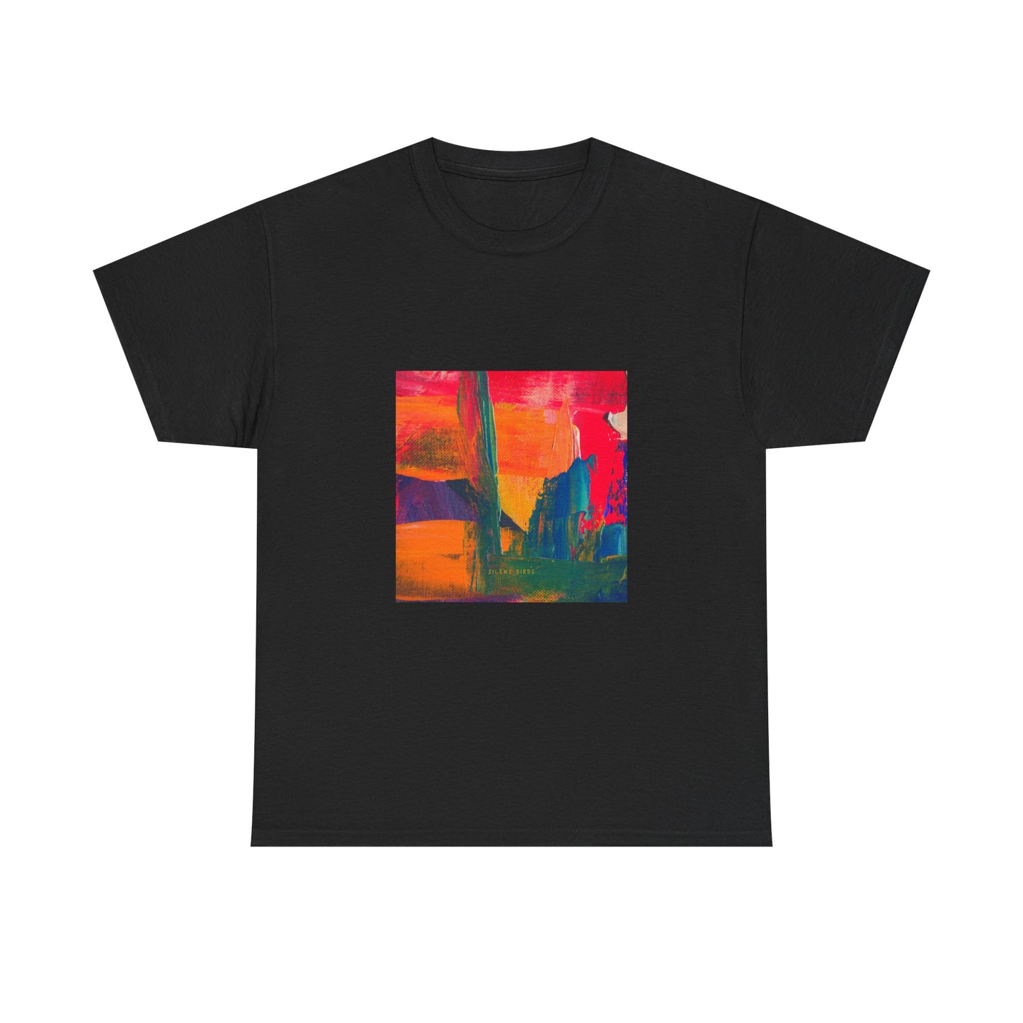 Vibrant Art Bird of Paradise Painting Tee for Creative Souls, Unisex Heavy Cotton T-Shirt, Artistic Gift