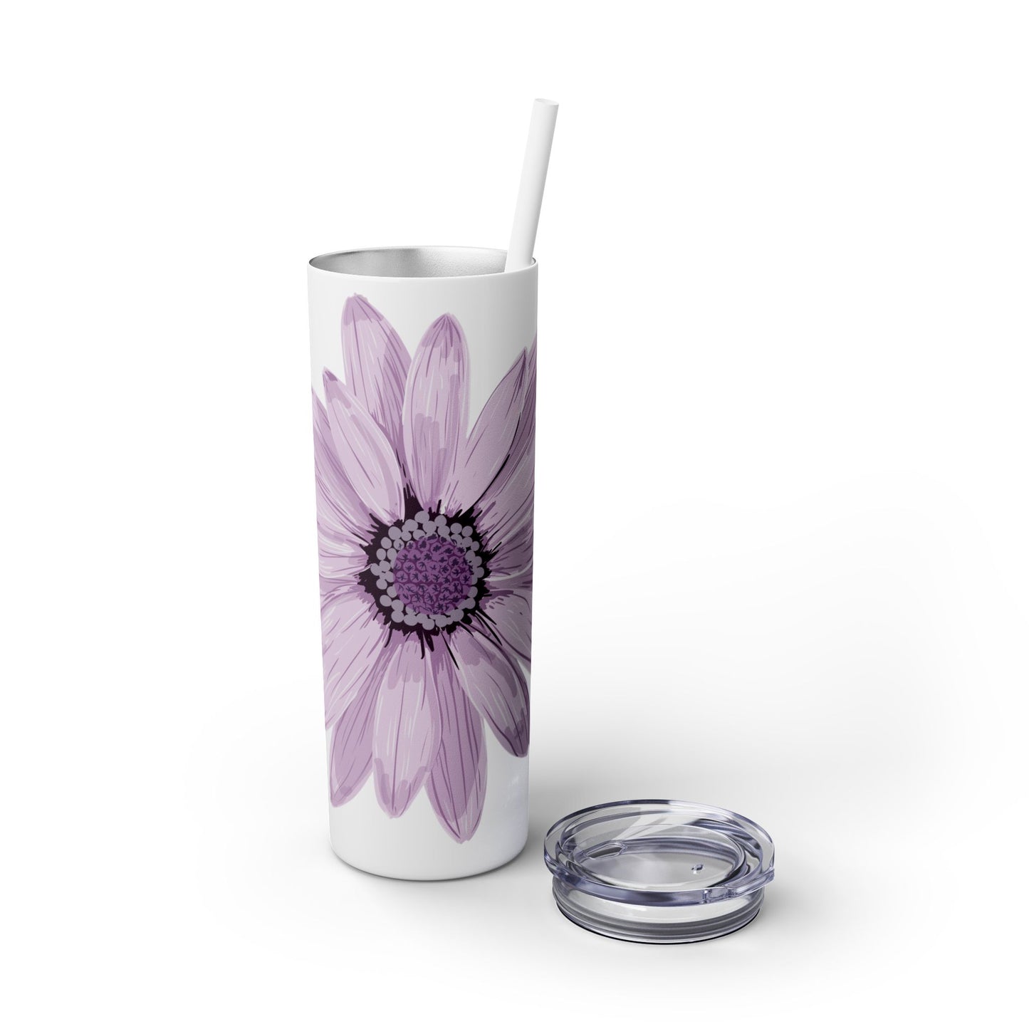 Floral Skinny Tumbler, 20oz - Stylish Drinkware for Home, Office, Gifts, Party Favors, Spring Decor