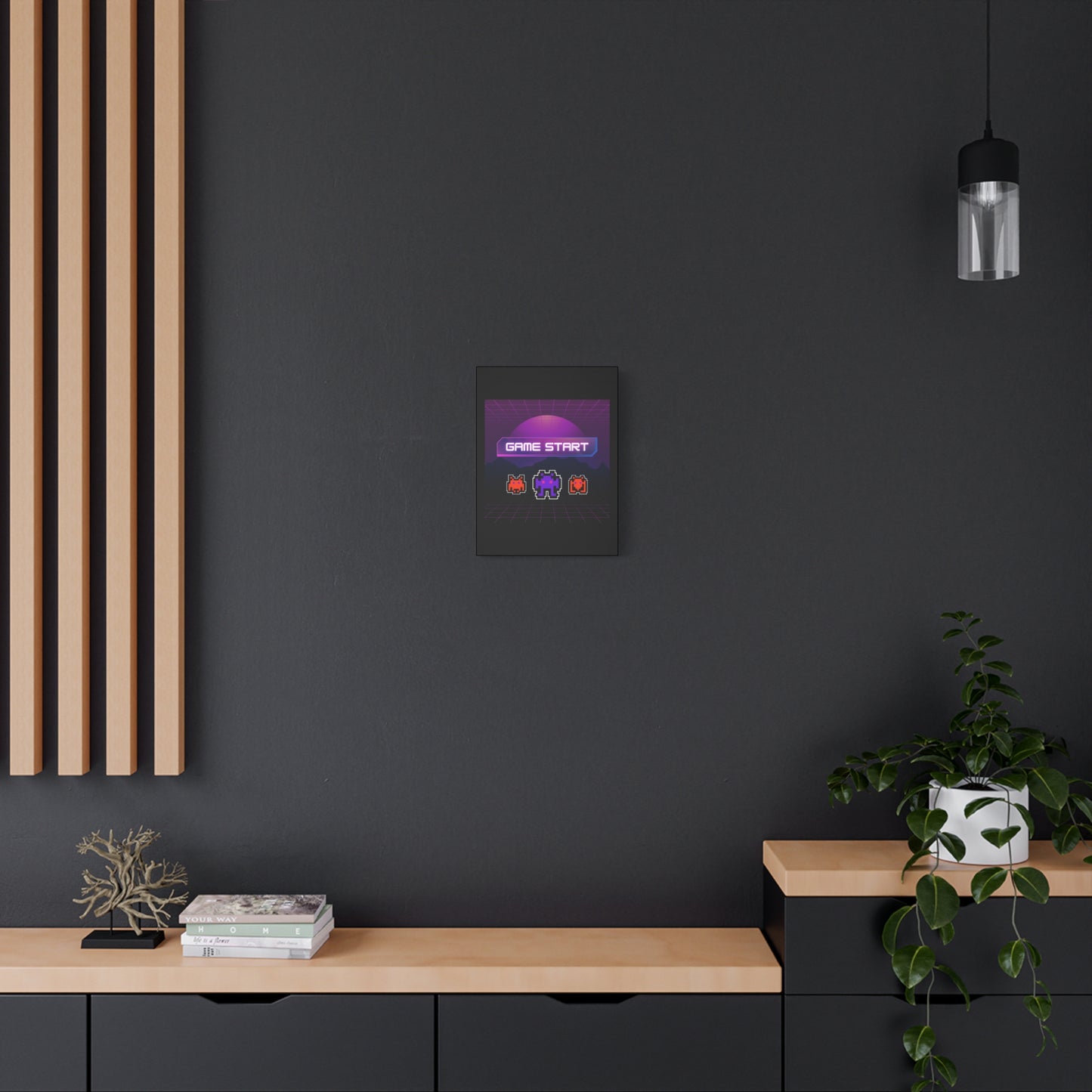 Retro Game Start Canvas Art Print | 80s Gaming Wall Decor, Gamer Gift, Pixel Art, Nostalgic Artwork, Home Decor
