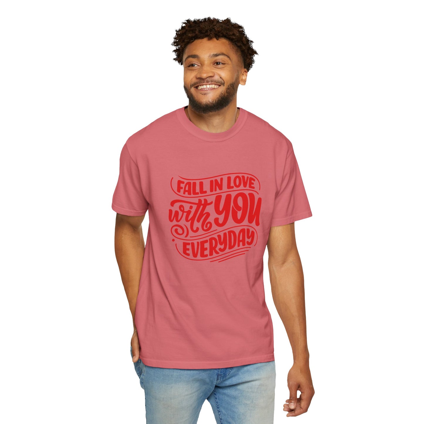 Fall in Love with YOU Quote T-shirt for Couples, Valentine's Day, Gifts for Him/Her, Casual Everyday Wear, Comfortable Unisex Tee