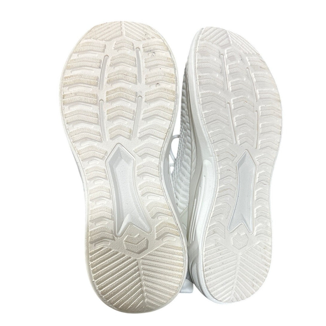 Feethit Mens Size 9 White Sneakers Lace Up Round Toe Lace Up Athletic Shoes