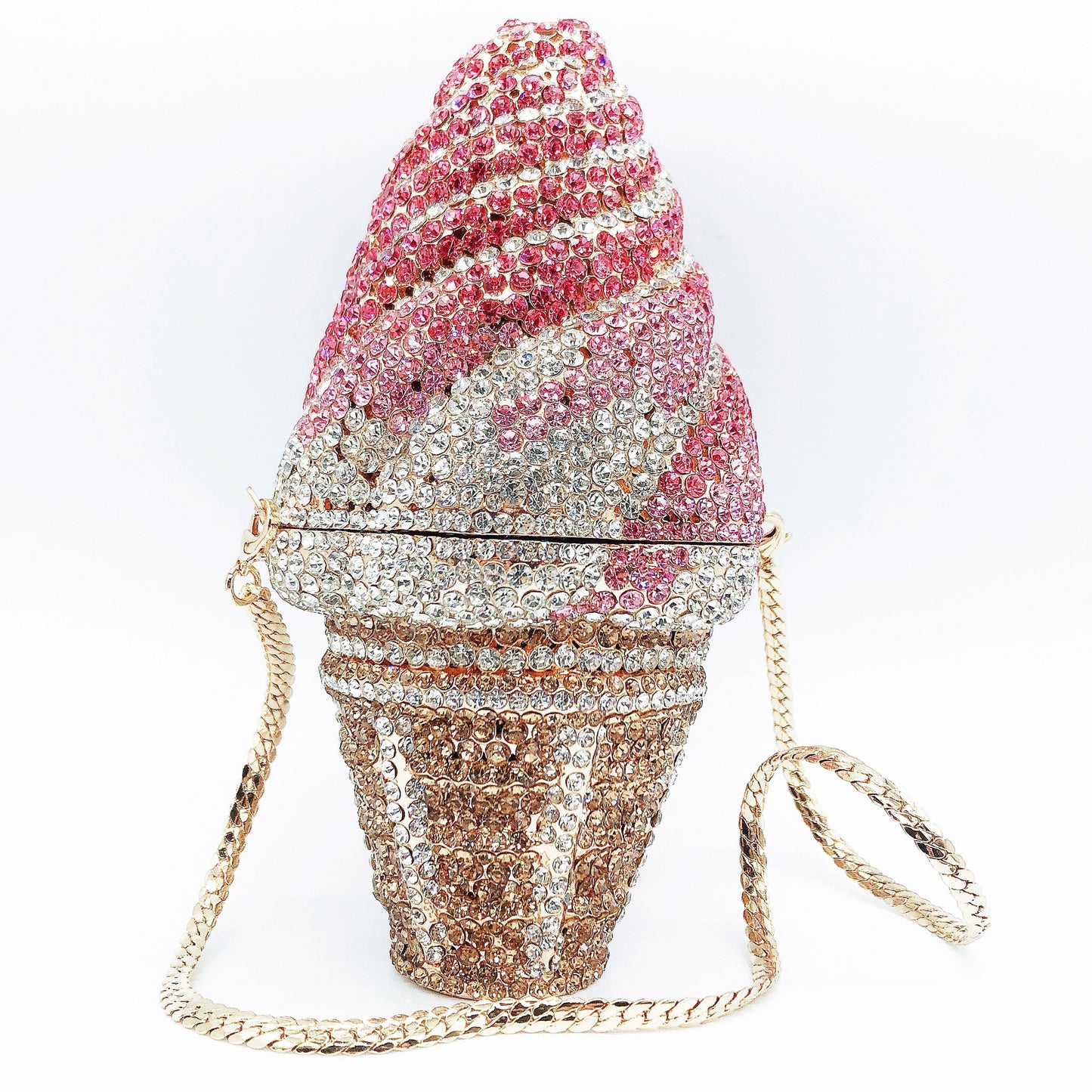 Rhinestone Studded Stone Chain Evening Luxury Handbags