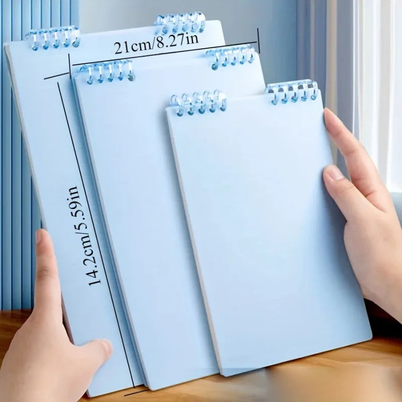 Refillable Spiral Notebook - Top-Flip Binding, Detachable Pages, A5 Lined Journal for Students