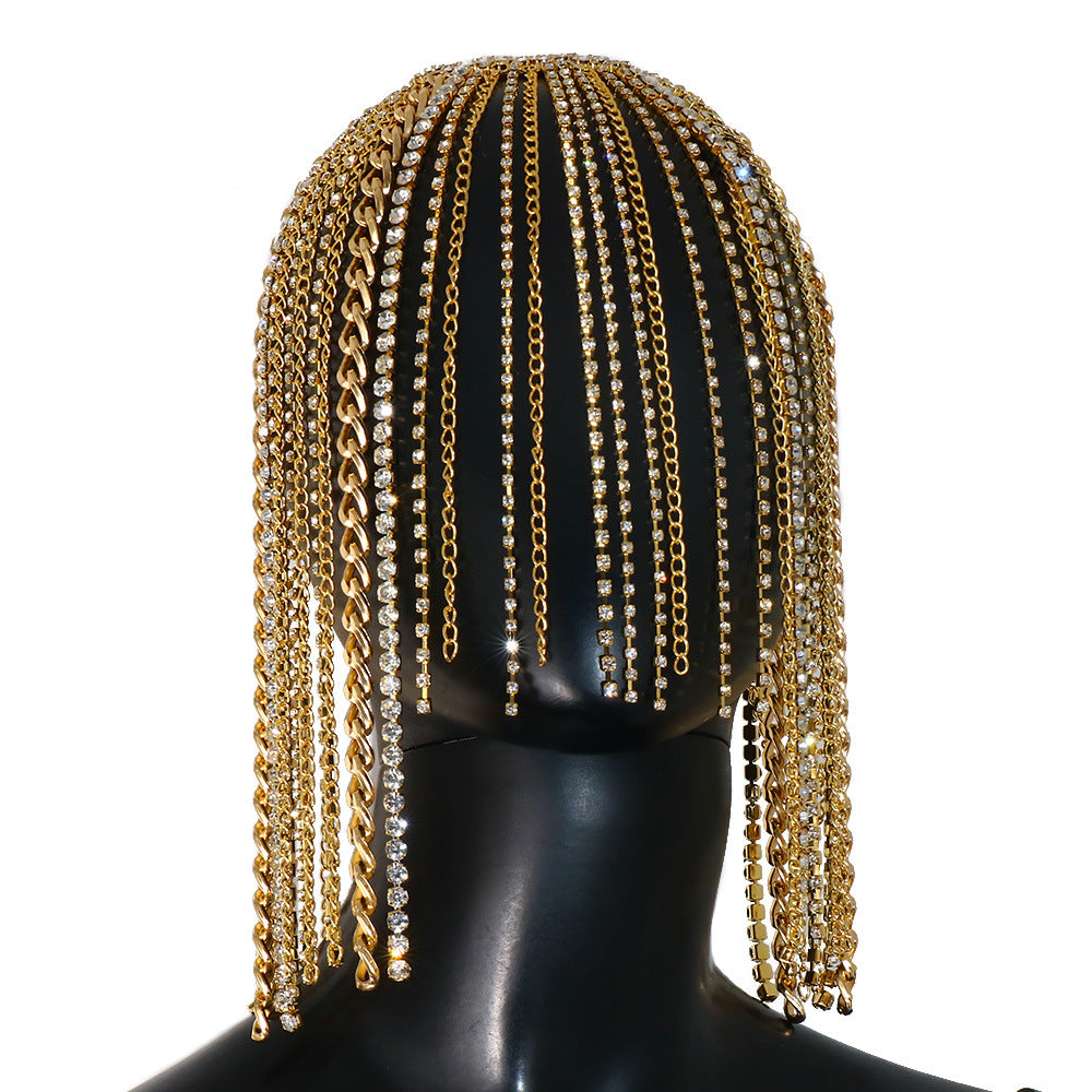 Tassel Hair Chain - Metal Rhinestone Hair Accessory