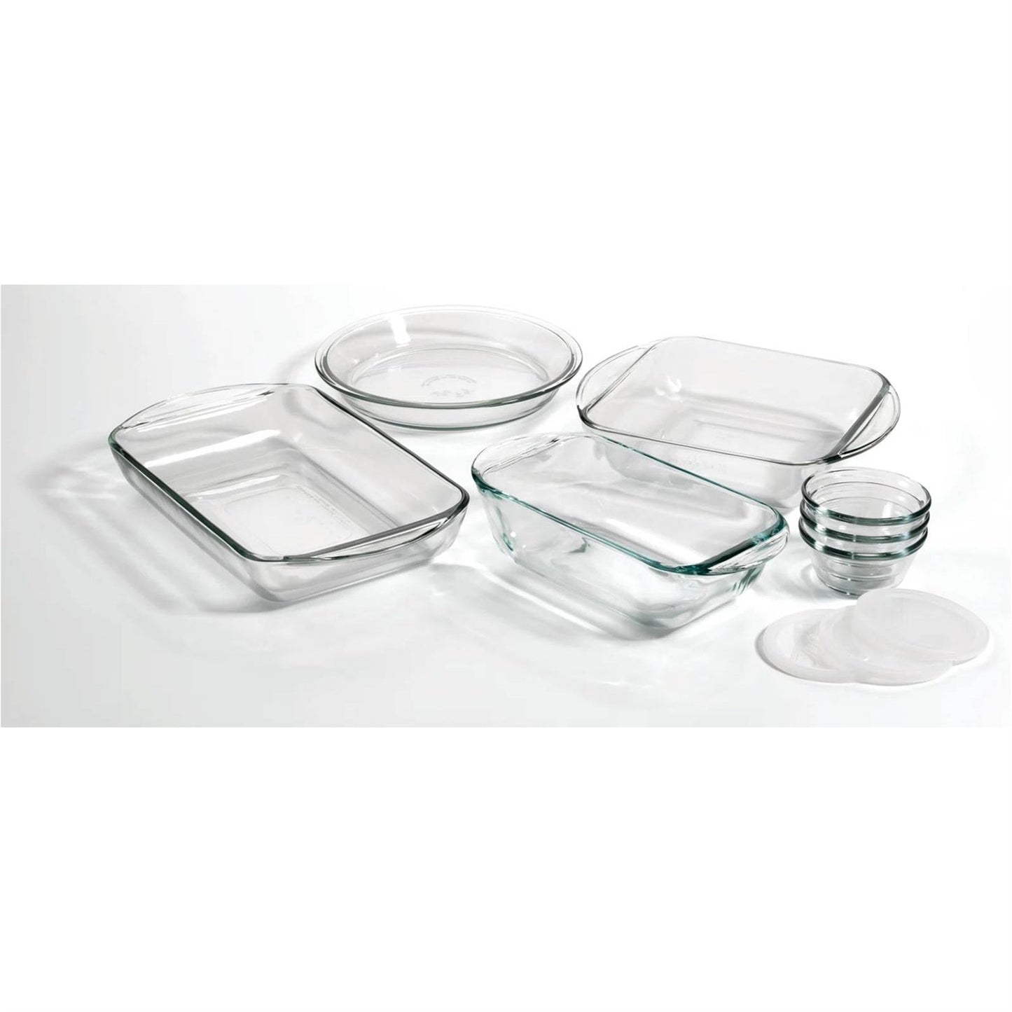 10-Piece Glass Bakeware Food Storage Set with 3 Clear Plastic Lids-1