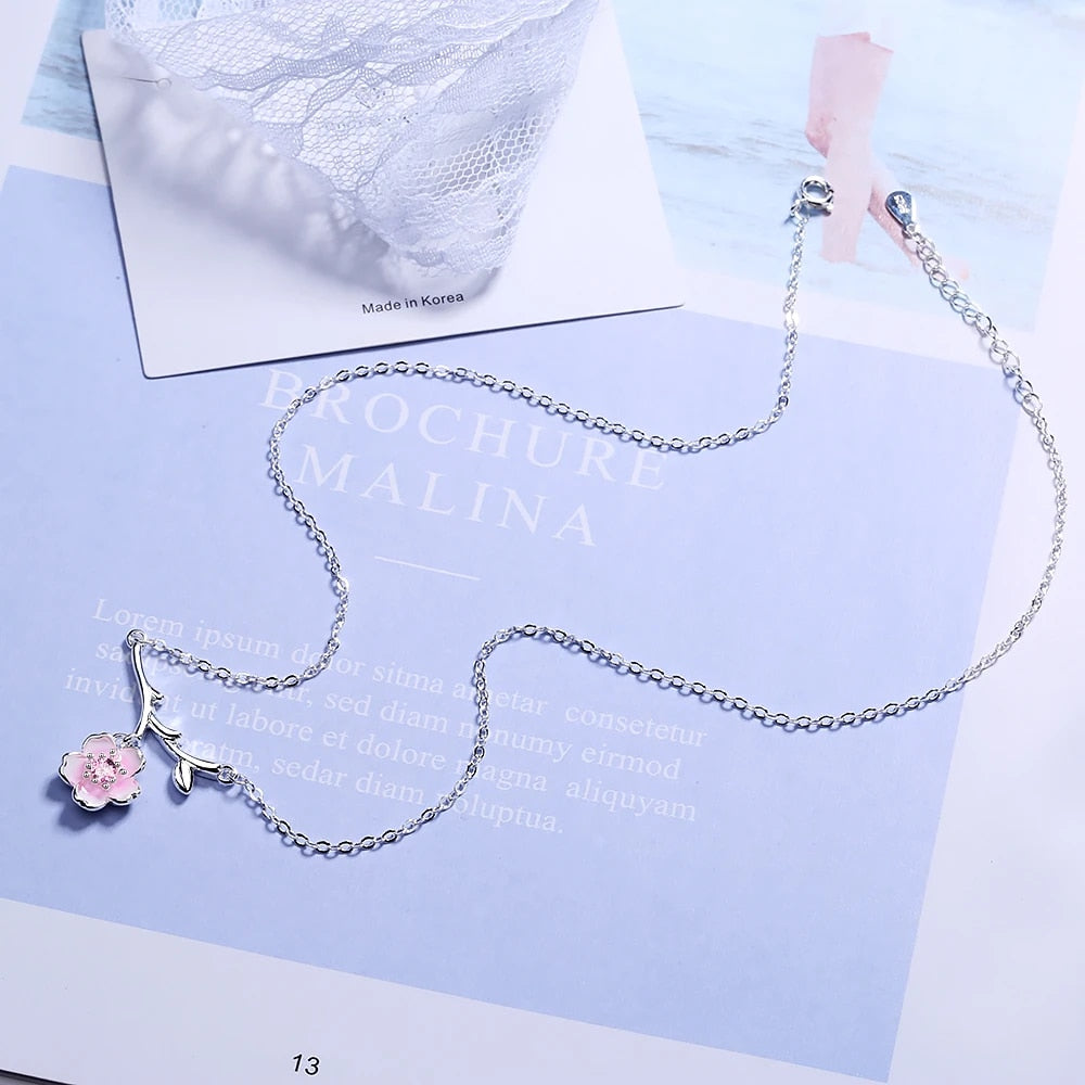 Pink Cherry Blossom Necklace