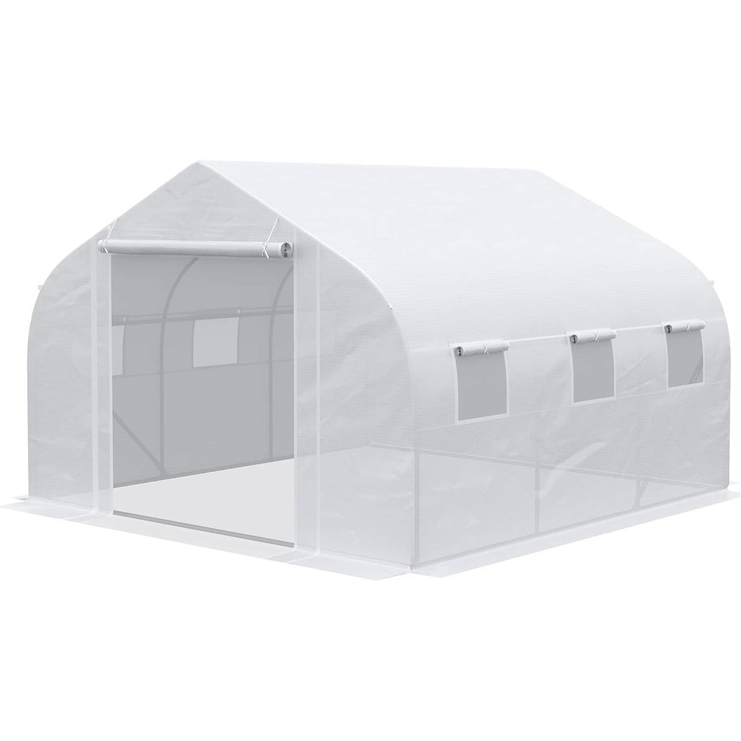 Greenhouse w/ White PE Cover and Heavy Duty Steel Frame 11.5' x 10' x 6.5'-4