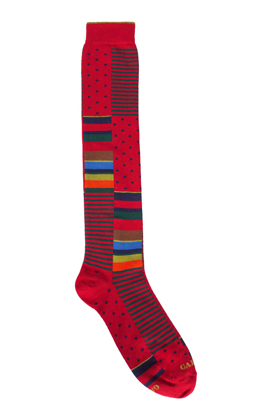 GALLO - Men's long socks with stripes and polka dots pattern - Size One size-5