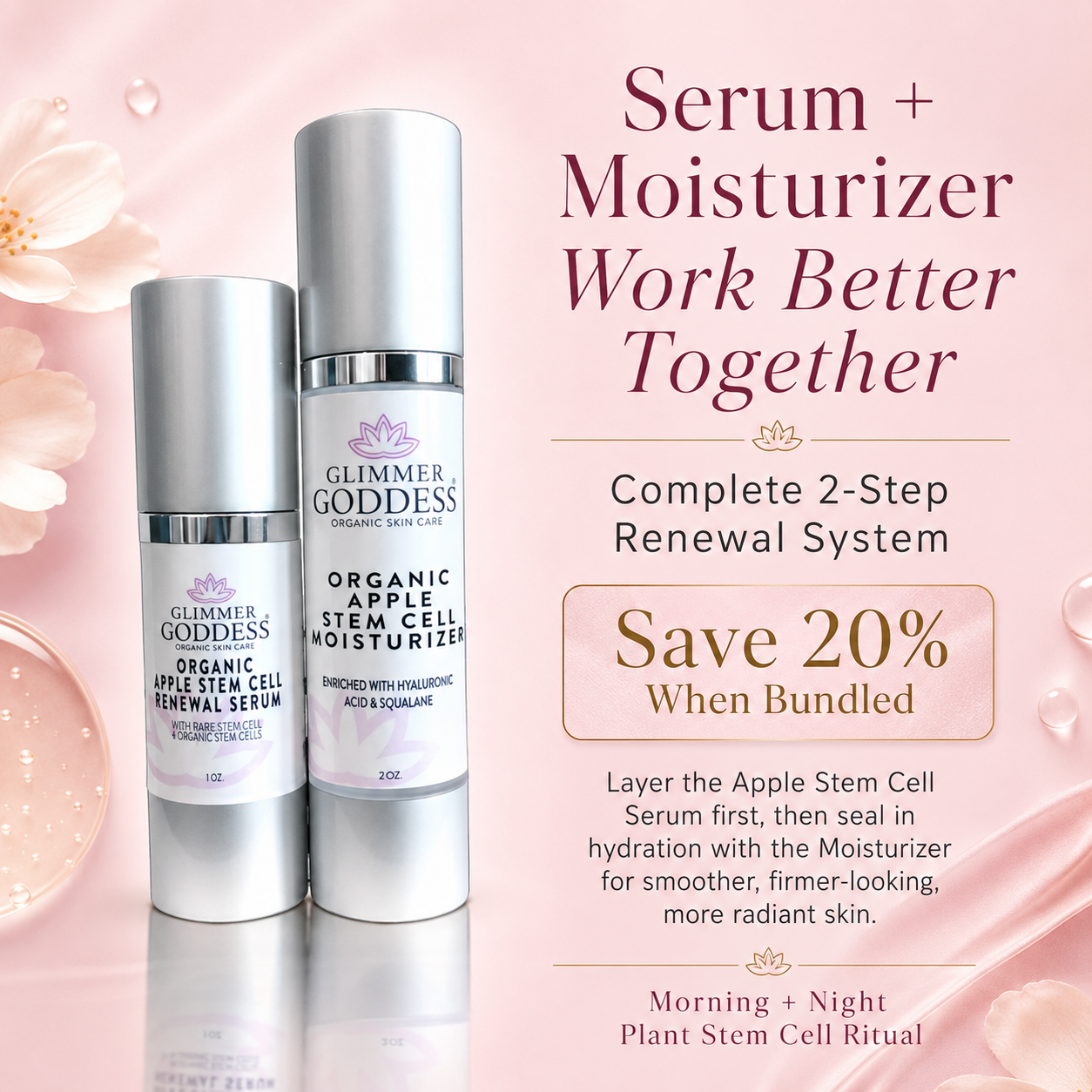 Cellular Renewal Duo – Apple Stem Cell Serum + Moisturizer