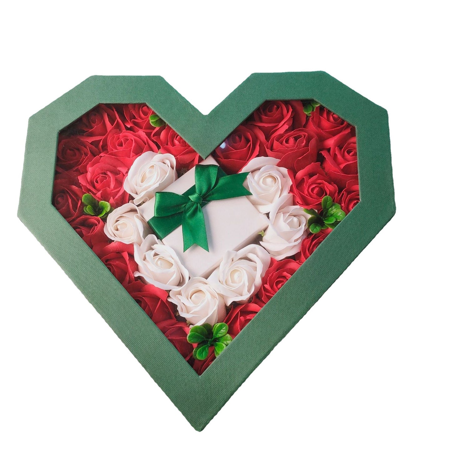 Valentine's Day Companion Romantic Roses Gift Box Open Window Transparent Diamond Heart-Shaped Gift Box