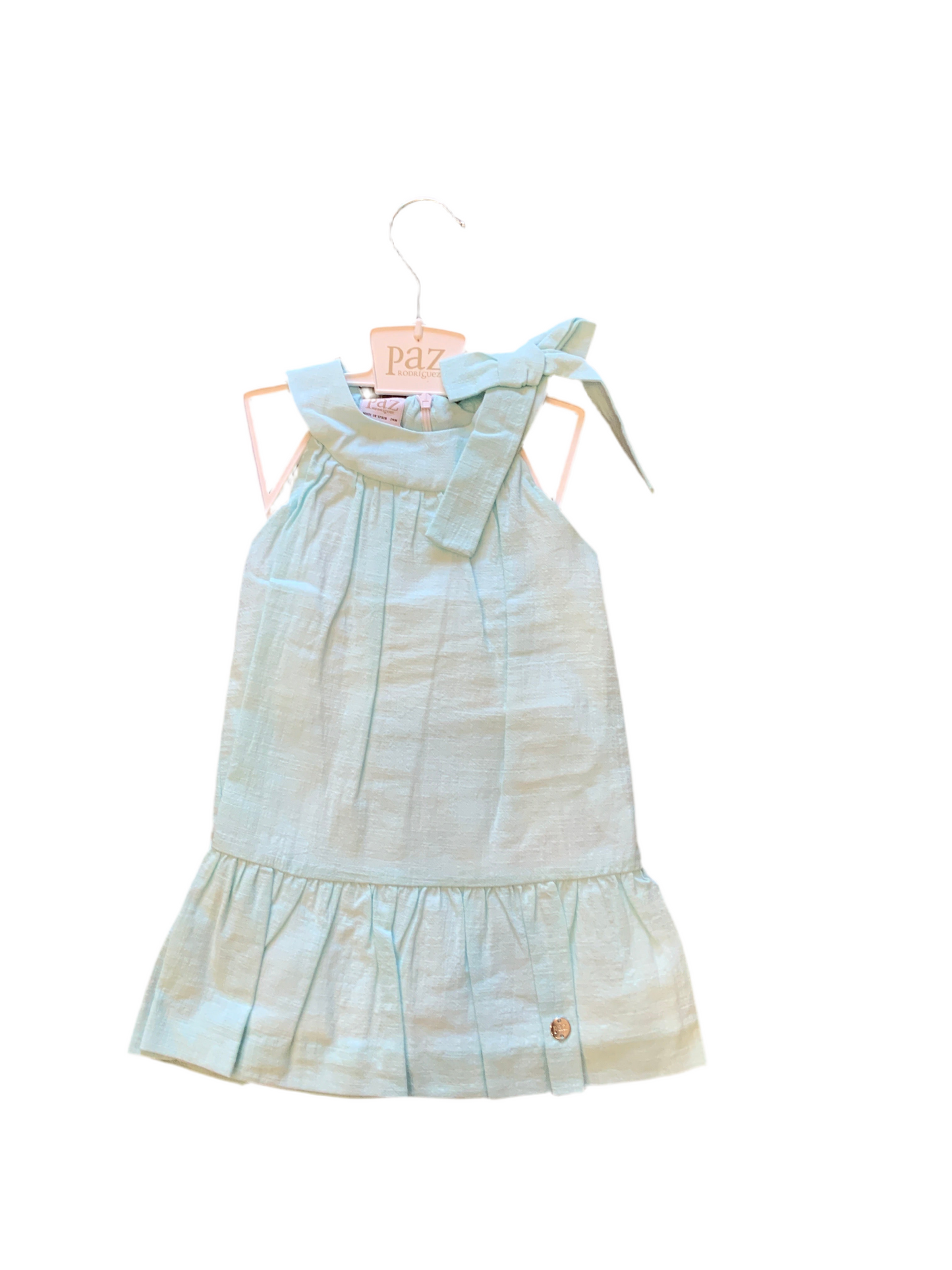 Paz Rodriguez Clavel Maui Green Woven Infant Girl Dress 004-152522