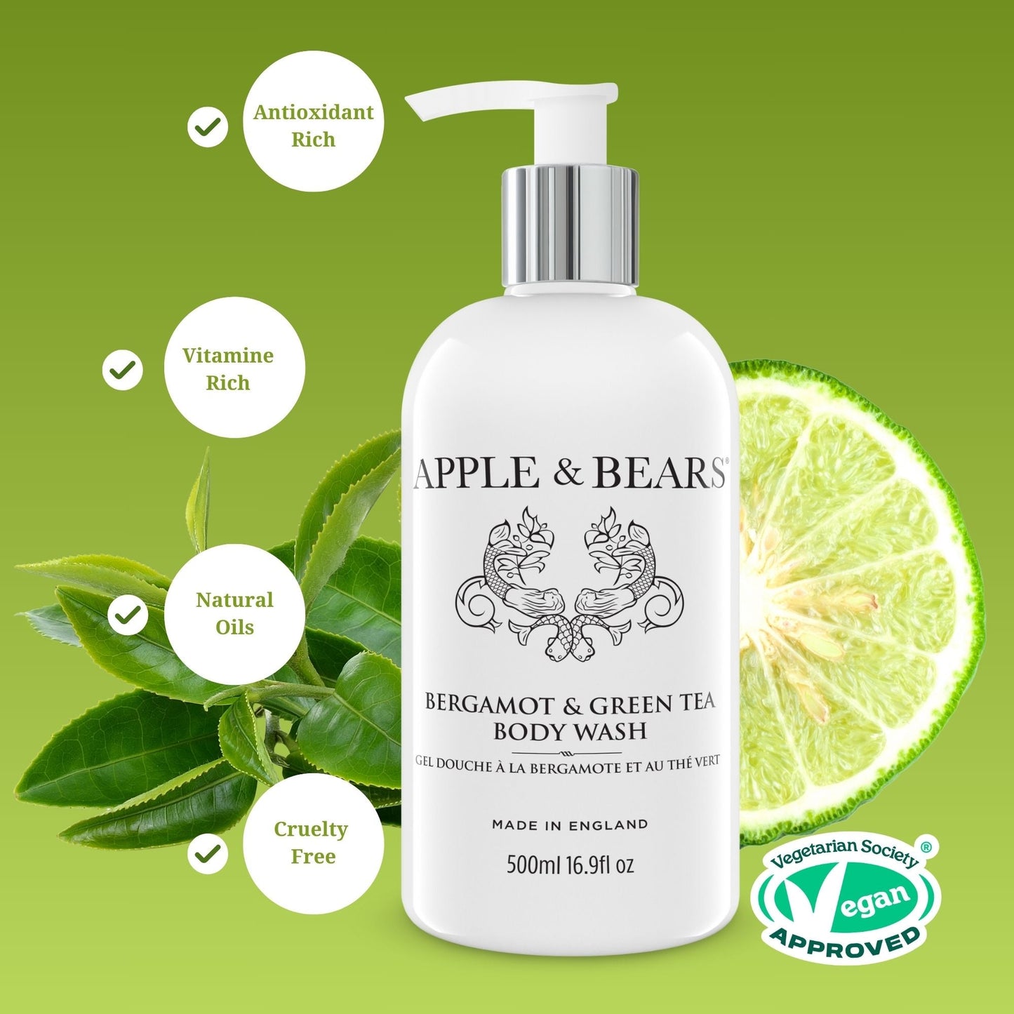 Bergamot & Green Tea - Body Wash - 500ml/16.9 fl oz-4