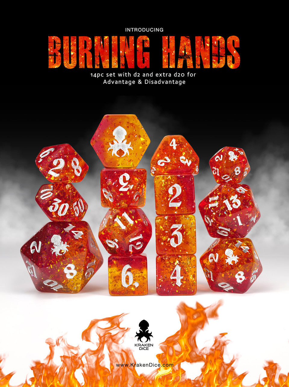 Kraken Dice Holo Foil 14pc TTRPG Dice Set