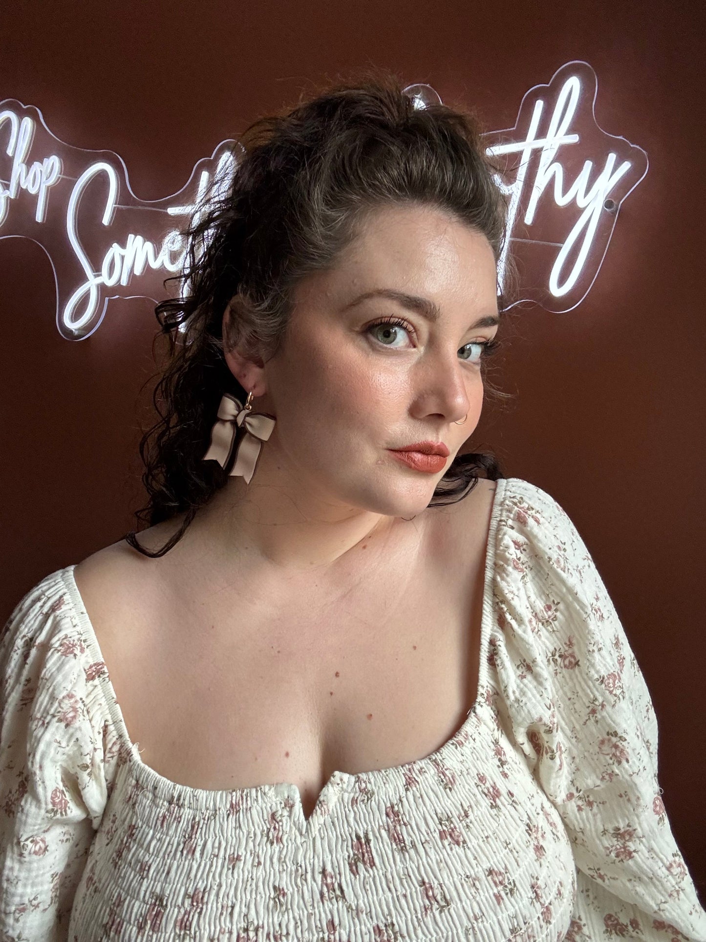 Chocolate Bow Earrings