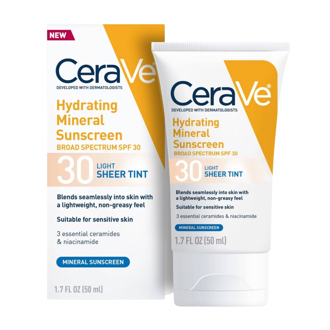 CeraVe Hydrating Mineral Sunscreen SPF 30 Light Sheer Tint (1.7 fl oz)