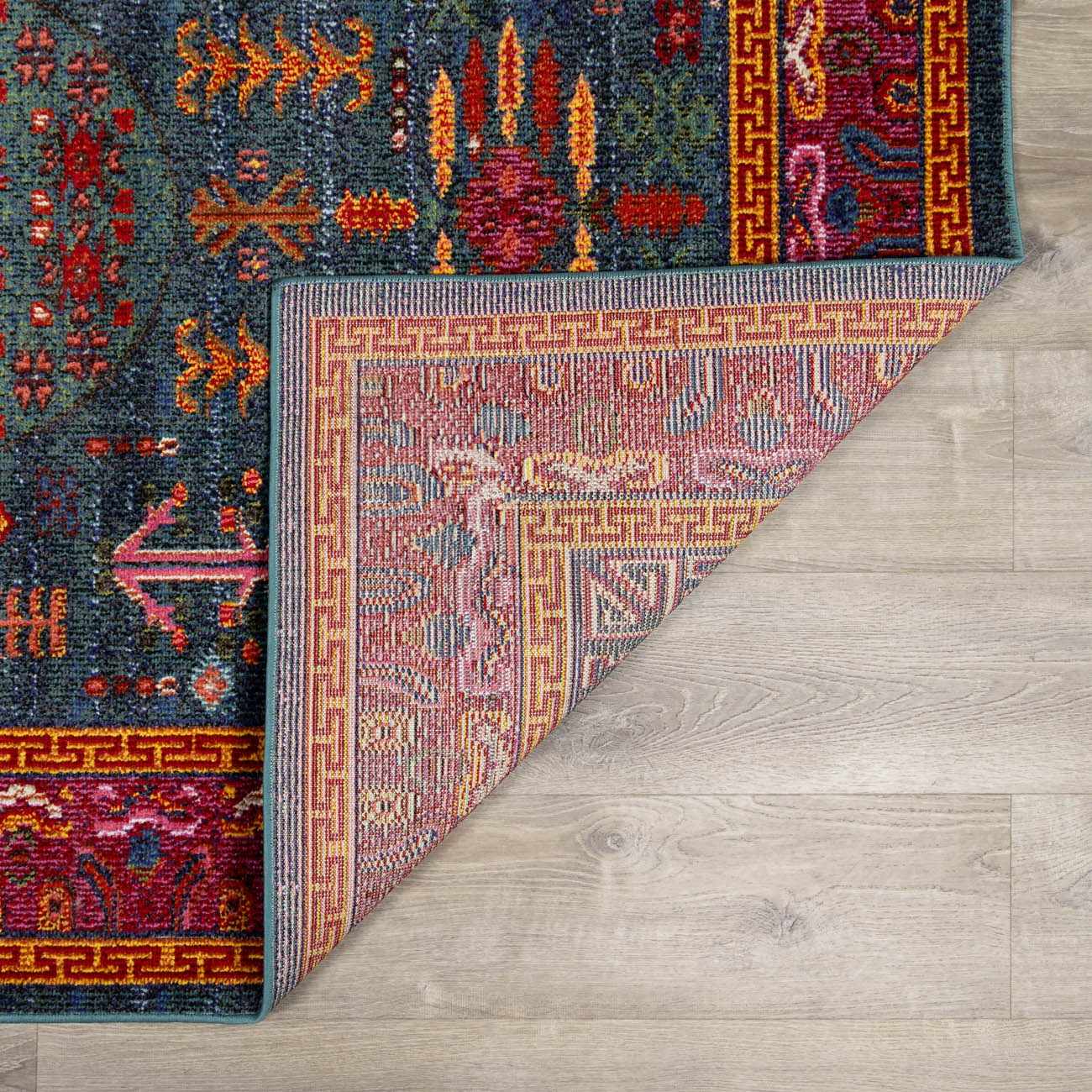 Cleveland Colorful Traditional Area Rug - Teal, Aqua, Navy-4