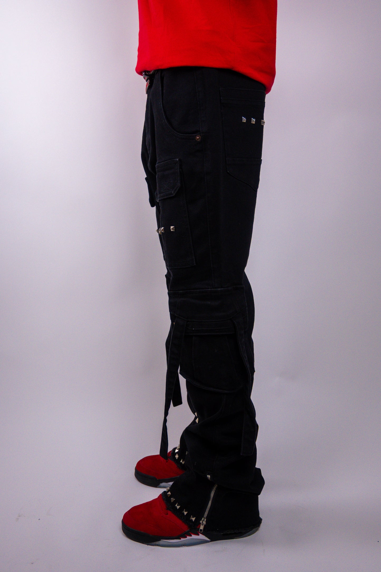 RM206SK -Studded Stacked Cargo Jeans