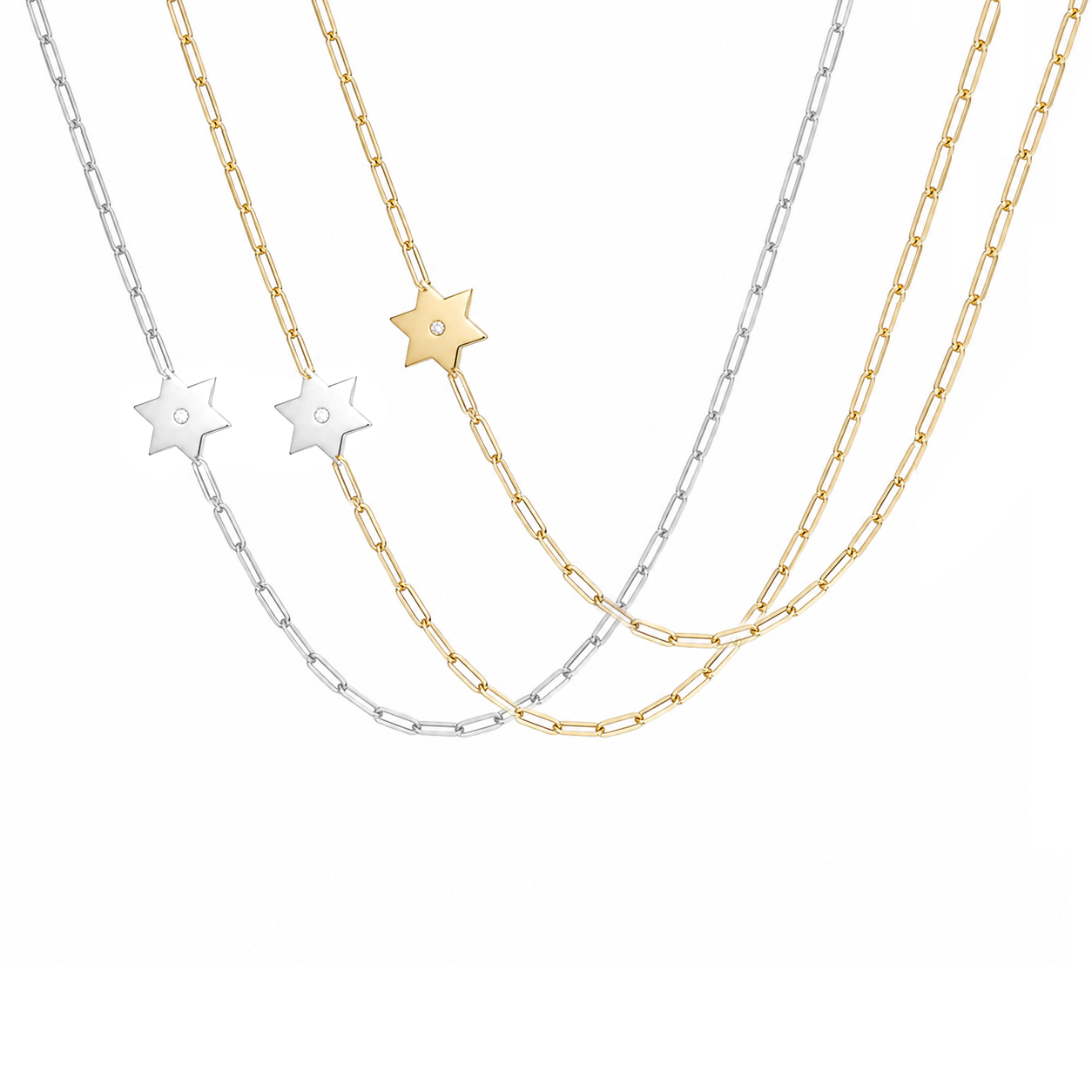 Dani Hamsa Diamond Paperclip Necklace