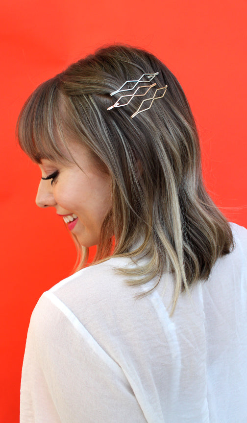 Diamond Hair Bobbies | Gold/Rose Gold/Rhodium-1
