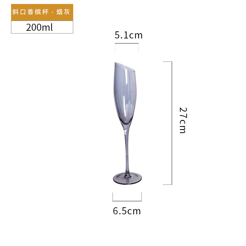 Creative Crystal Glass Champagne Flutes Electroplated Amber smoke gray wine glass Household goblet wedding Wine Glasses