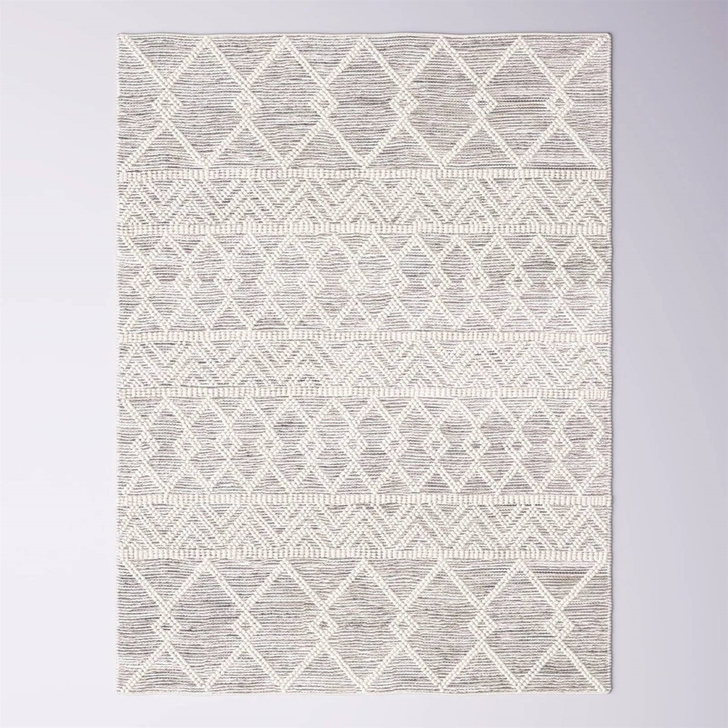 8-ft. x 10-ft. Hand Woven Wool Blend Grey Beige Ivory Persian Style Area Rug-2