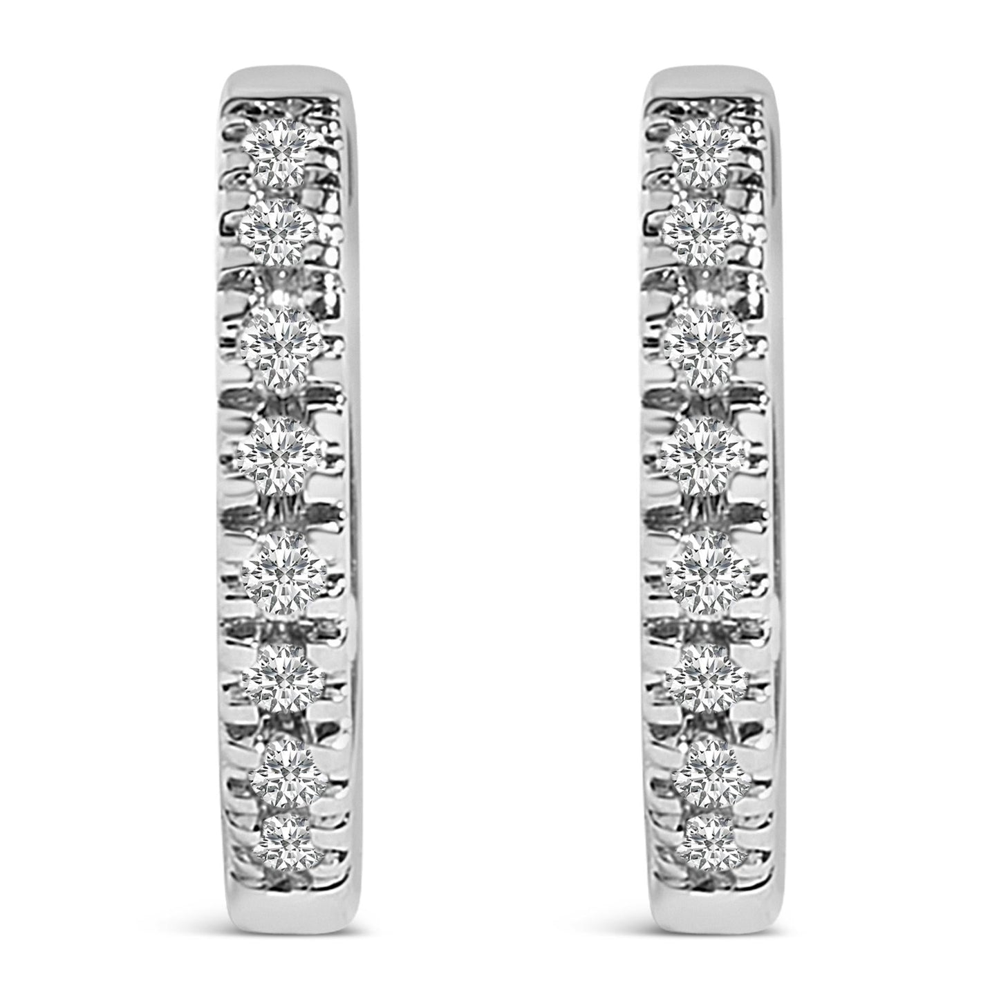 14K Gold 1/5 CTW Diamond Huggie Hoop Earrings-4