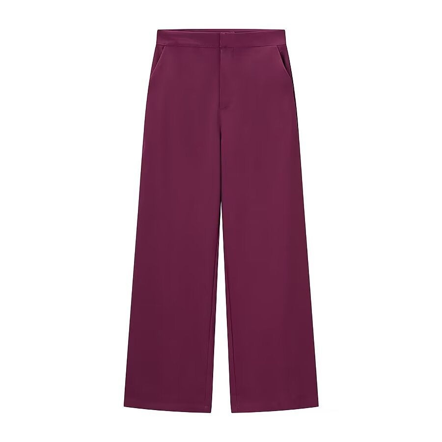 Feather Decorated High-Waisted Pants Set