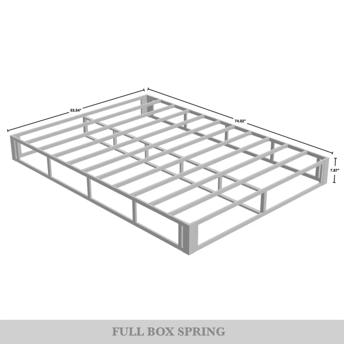 Full size 7.8-inch Metal Frame Box-Spring Foundation for Mattress with Cover-4