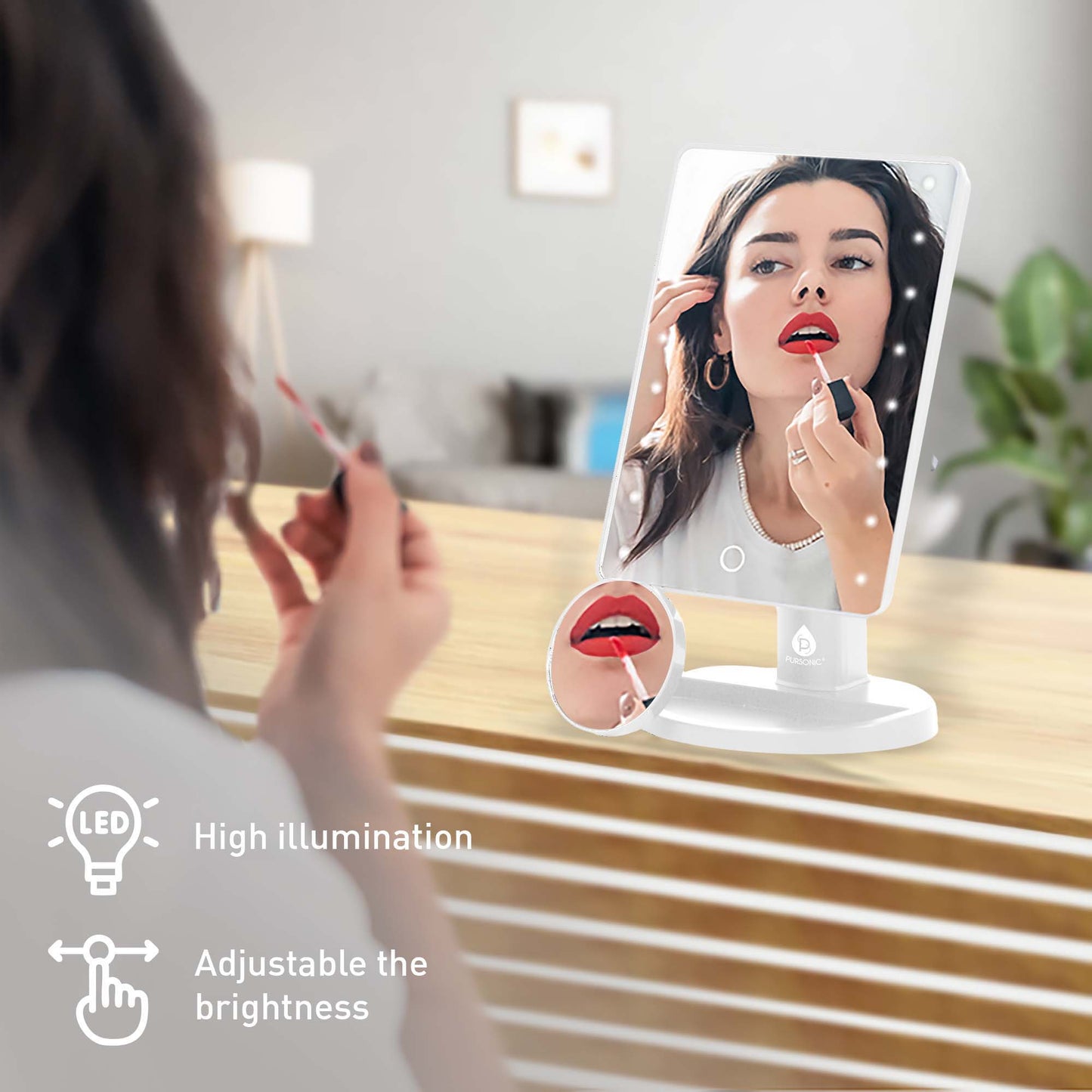 Dimmable LED Vanity Mirror & Pursonic Triple Barrel Hair Curler: The Ultimate Glow-Up Bundle