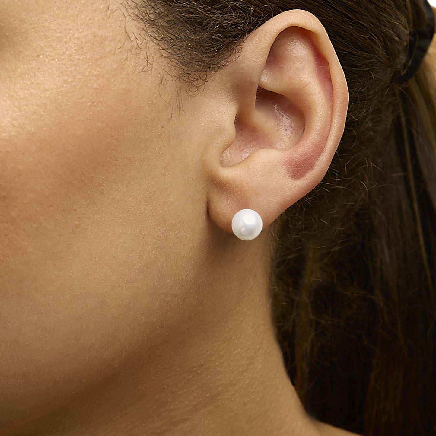 14K Gold Cultured Freshwater Pearl Solitaire Stud Earrings-4