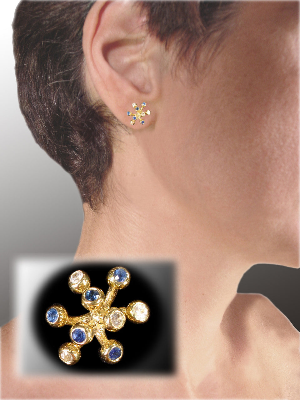 Fireworks-9 earrings-Sterling Silver with diamonds and plate options-8