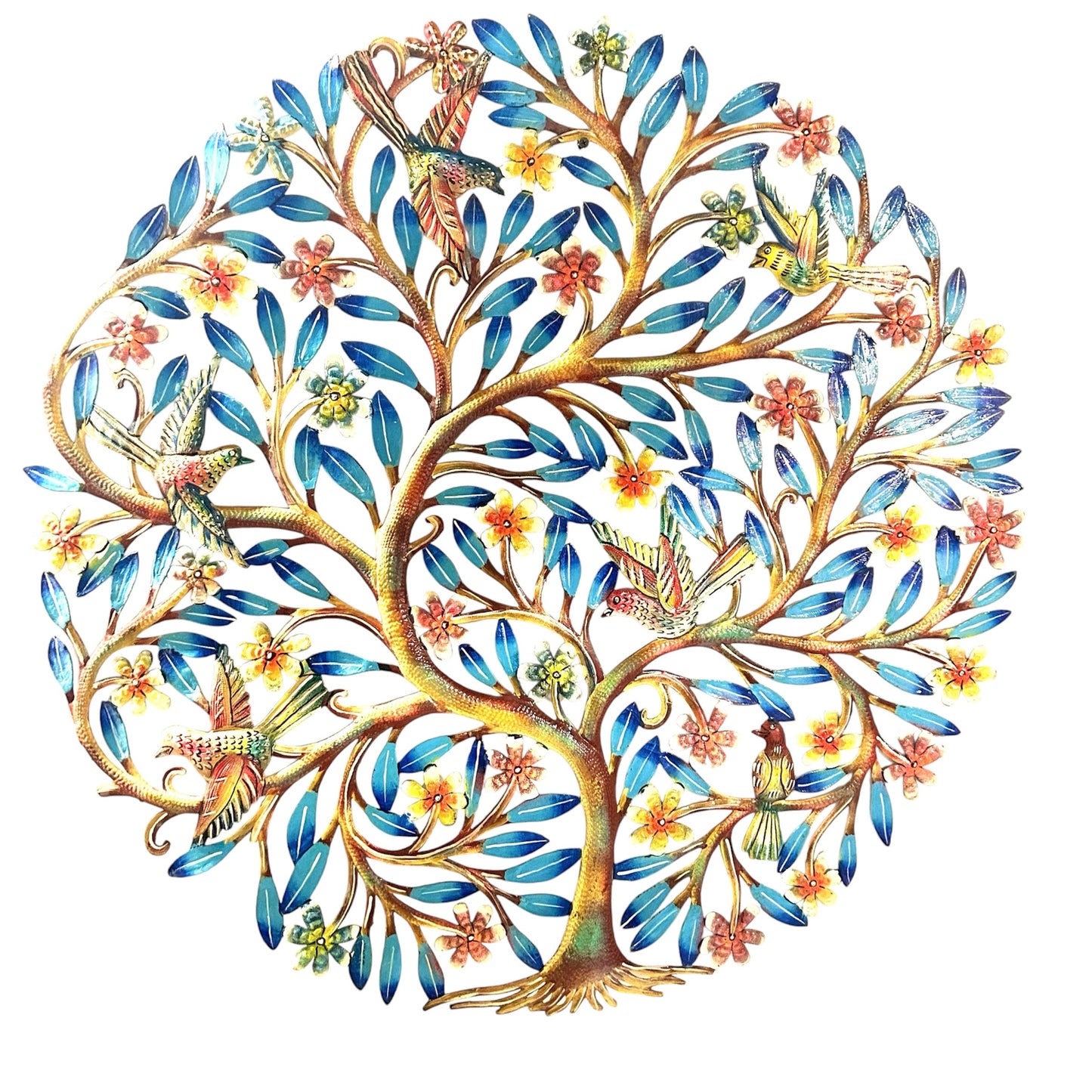 Jumbo Blue Tree Of Life with Birds