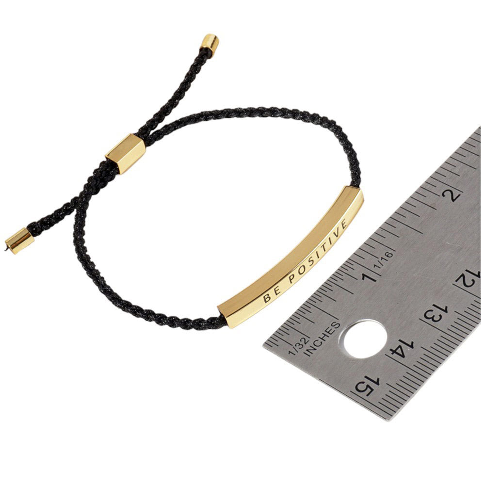 Gold Dipped BEST SISTER Pointed Rope Pull Tie Bracelet