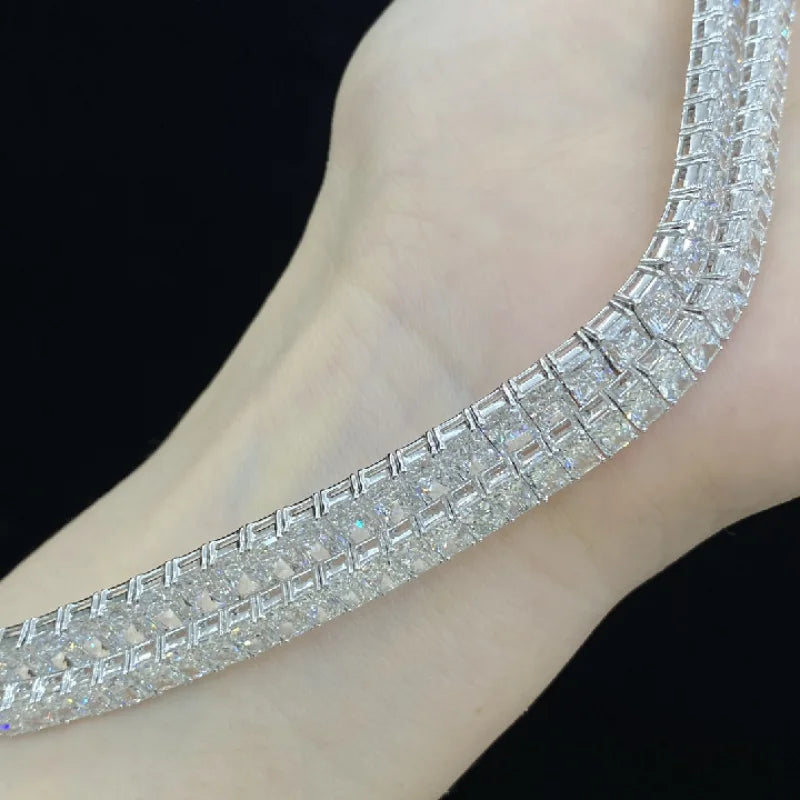 Direct Factory 18K White Gold Fine Jewelry VVS Lab Grown Diamond Bracelet with Claw Setting for Gift Charm Bracelets Type